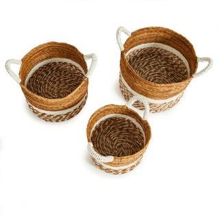 KEY LARGO ROUND BASKETS, SET OF 3