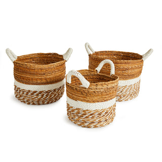 KEY LARGO ROUND BASKETS, SET OF 3