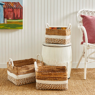KEY LARGO RECTANGULAR BASKETS, SET OF 3