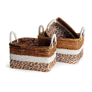 KEY LARGO RECTANGULAR BASKETS, SET OF 3
