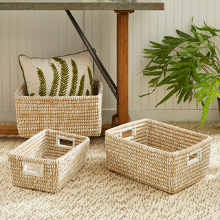 RIVERGRASS RECTANGULAR STORAGE BASKETS, SET OF 3