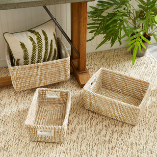 RIVERGRASS RECTANGULAR STORAGE BASKETS, SET OF 3