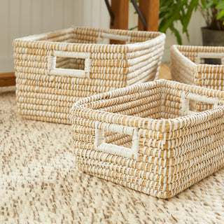 RIVERGRASS RECTANGULAR STORAGE BASKETS, SET OF 3