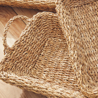 SEAGRASS TRAYS WITH HANDLES, SET OF 3