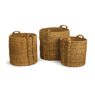 SEAGRASS ROUND BASKETS LARGE, SET OF 3
