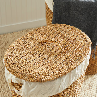 SEAGRASS OVAL HAMPER WITH LINING, SET OF 2