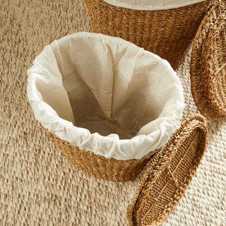 SEAGRASS OVAL HAMPER WITH LINING, SET OF 2
