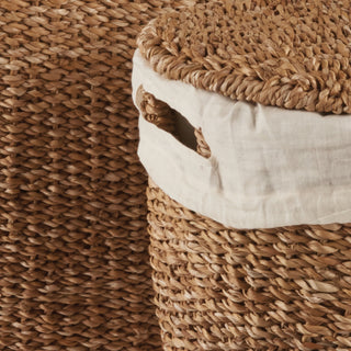 SEAGRASS OVAL HAMPER WITH LINING, SET OF 2