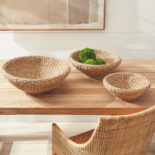 SEAGRASS SHALLOW TAPERED BASKETS, SET OF 3
