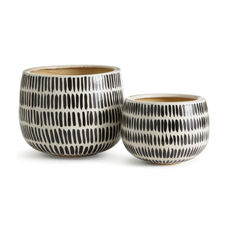 UMA HAND-PAINTED POTS, SET OF 2