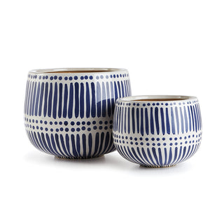 CALI HAND-PAINTED POTS, SET OF 2