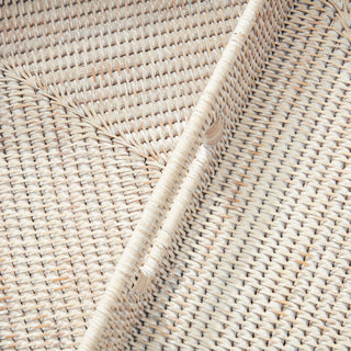 BURMA RATTAN OTTOMAN TRAYS, SET OF 3