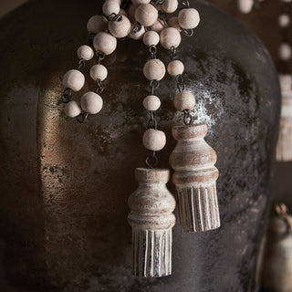 WOOD BEAD TASSEL GARLAND 72"