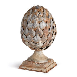 WEATHERED METAL ARTICHOKE FINIAL